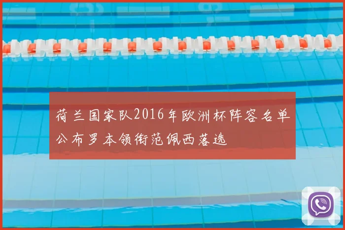 荷兰国家队2016年欧洲杯阵容名单公布罗本领衔范佩西落选